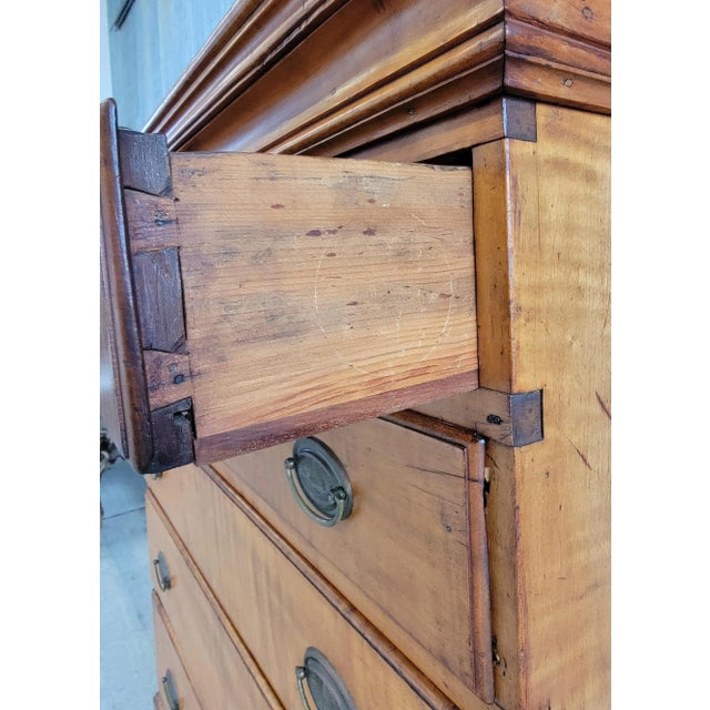 Antique American Chippendale Tiger Maple Tall Chest / Dresser For Sale - Image 12 of 12