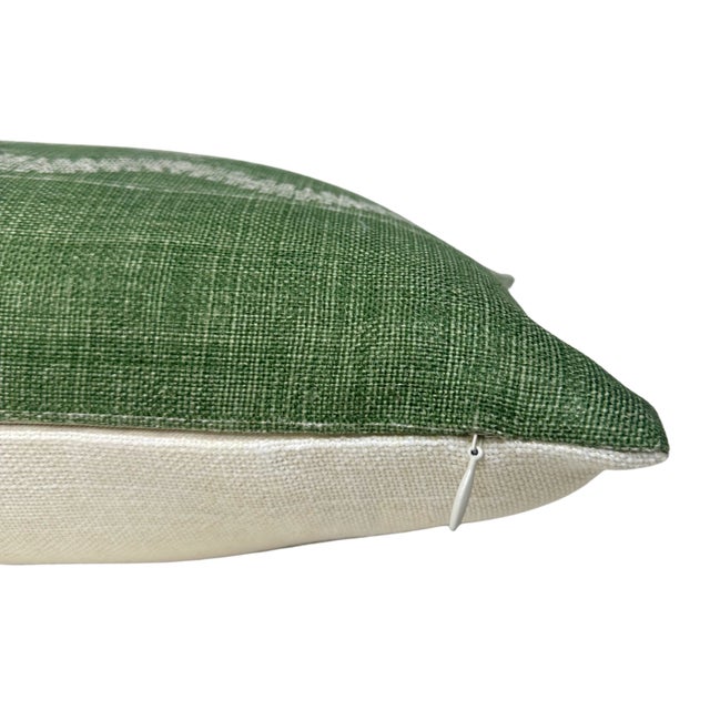 2020s Zanzibar Linen Pillow Cover in Green For Sale - Image 5 of 5