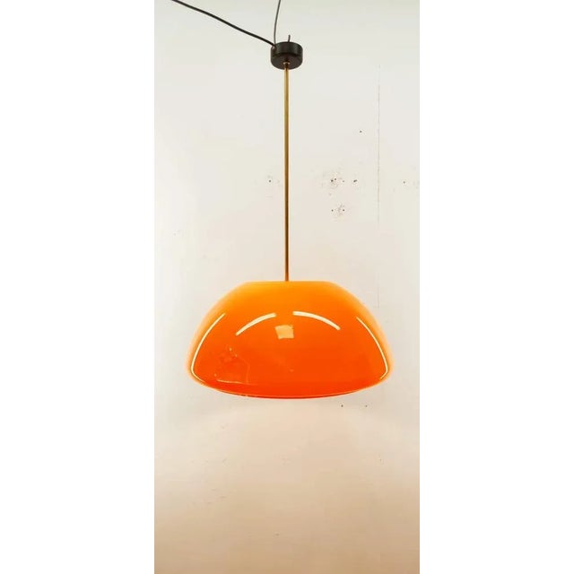 Vintage Orange Polycarbonate Pendant For Sale - Image 3 of 7