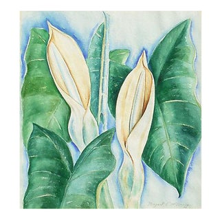 'Hawaiian Lilies' by Margaret McNerney, 1975; Modernist Botanical Study For Sale