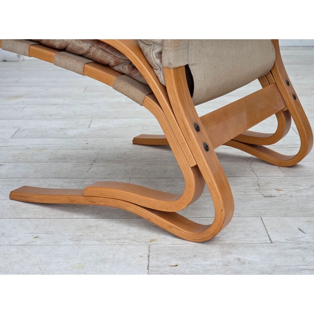 Norwegian Model Kengu Armchair in Beige Furniture Leather from Rybo Rykken & Co, 1970s For Sale - Image 10 of 16