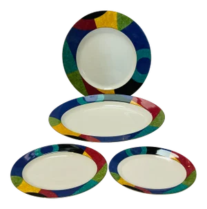 Vintage Mikasa Currents Serving Platters- Set of 4