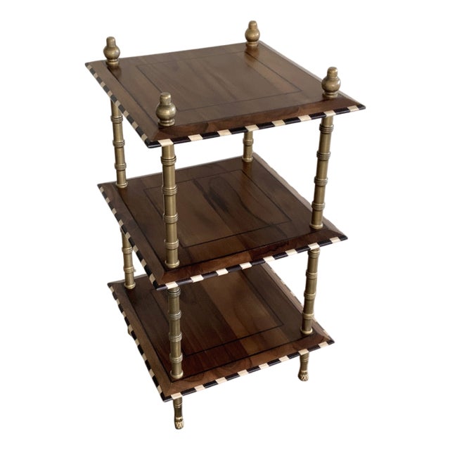 Small Three Tier Table With Bone Detail For Sale