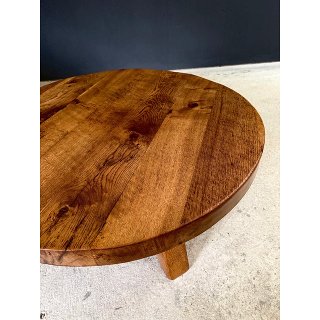 Brutalist Oak Coffee Table, Belgium, 1960s For Sale - Image 12 of 18