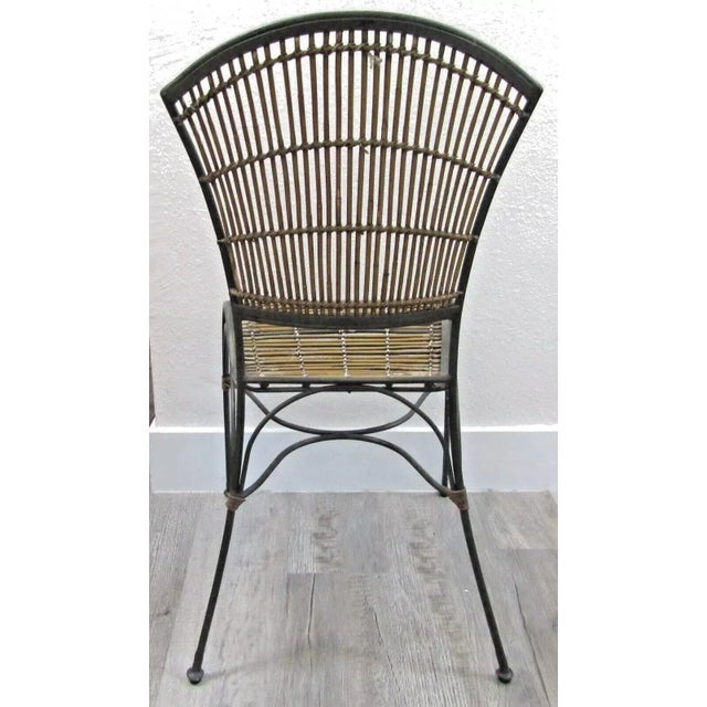 1960s Vintage Mid-Century Iron and Bamboo Side Chair For Sale - Image 4 of 8