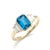 Refined and architectural, this stunning ring features a vibrant 7x5mm emerald-cut gemstone, secured in a sleek,...