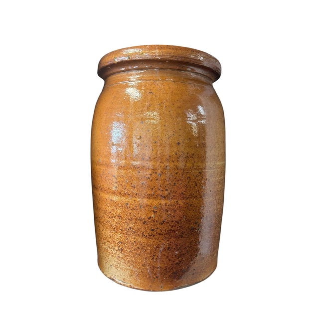 American Antique Salt-Glazed Stoneware Crock 2gal For Sale - Image 3 of 8