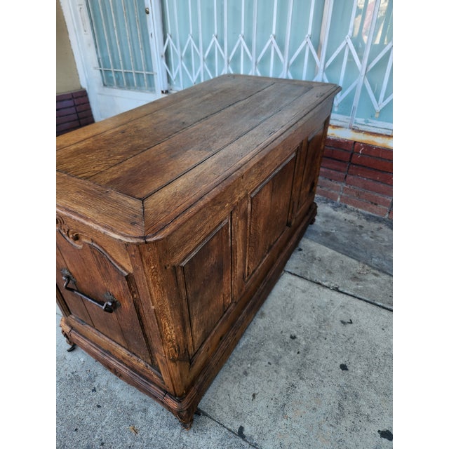 Brown Antique Solid Wood Desk For Sale - Image 8 of 8