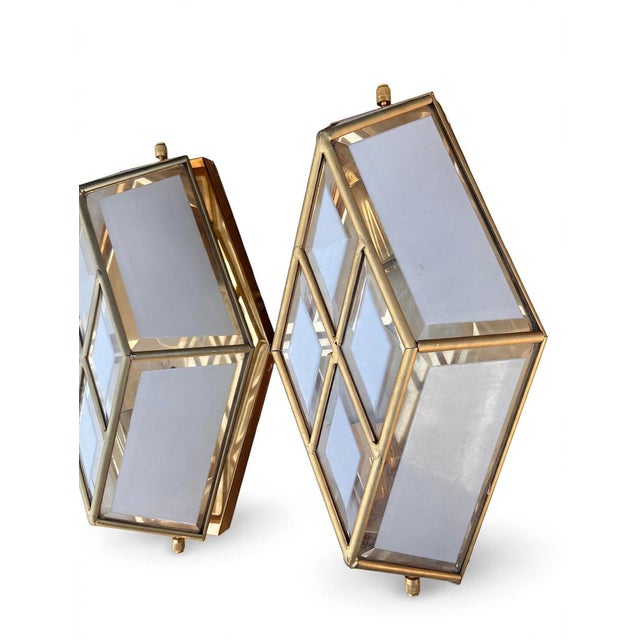 Vintage Brass and Cut Glass Lamps, 1970s, Set of 2 For Sale - Image 4 of 5