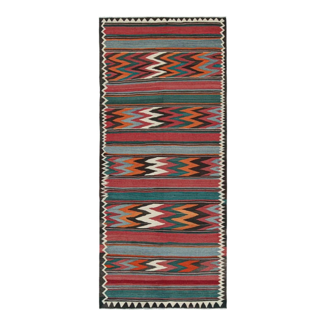 Vintage Bidjar Persian Kilim in Polychromatic Geometric Patterns by Rug & Kilim For Sale