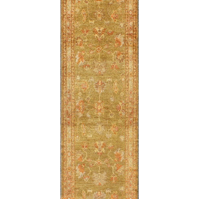 Keivan Woven Arts - Turkish Oushak runner with traditional motifs and elegant traditional medallion design, rug AN-105339...