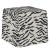 Dyer Storage Ottoman in Cream Black Linen Zebra For Sale In Chicago - Image 6 of 6
