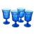 Mid 20th Century Hand-Blown Blue Americana Textured Glasses- Set of 4 For Sale