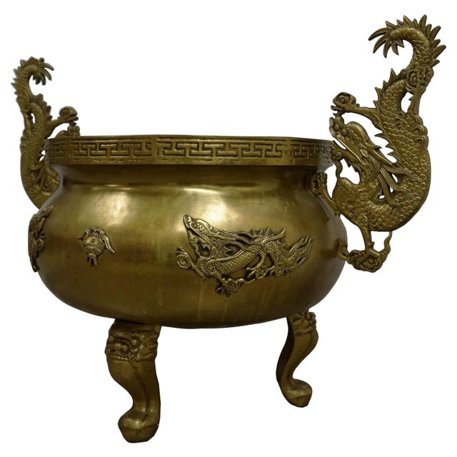 Antique Chinese Bronze Dragon Temple Incense Burner For Sale In Los Angeles - Image 6 of 13
