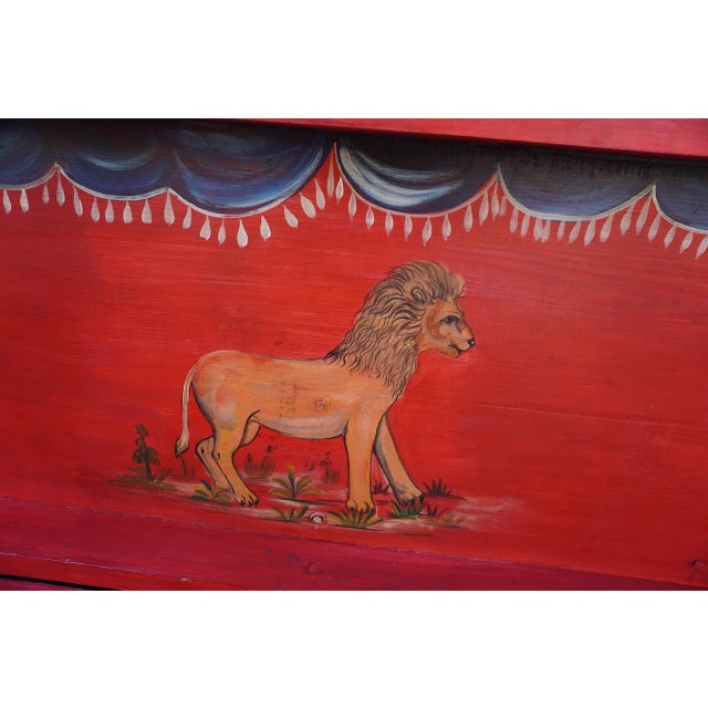 Early 20th Century Hand-Painted Folk Art Mexican Trunk For Sale - Image 5 of 7