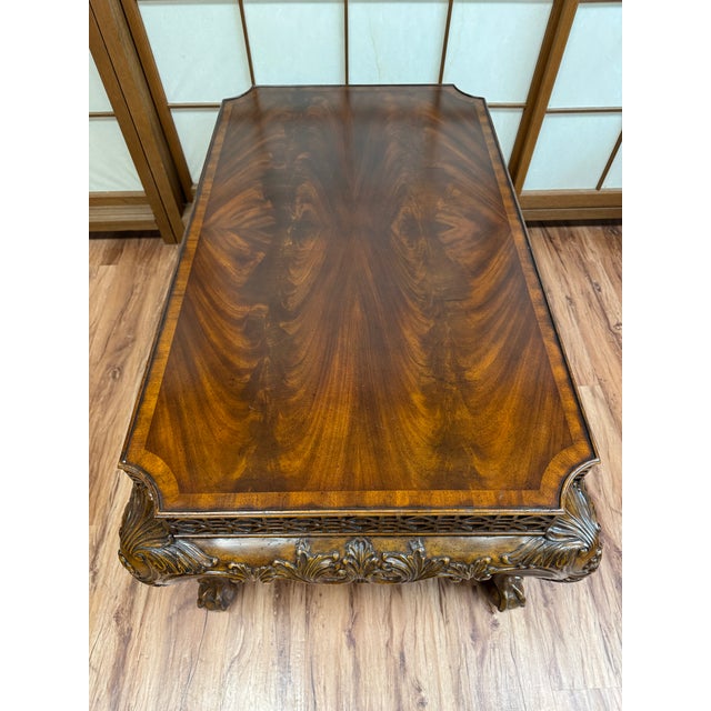 Wood 1990s Maitland-Smith Chinese Chippendale Style Mahogany Cocktail Table For Sale - Image 7 of 8