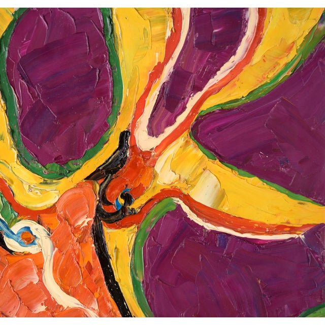 Textile Heavily Textured Abstract Expressionist Composition in Oil on Canvas by Harald Dry Schmidt For Sale - Image 7 of 8