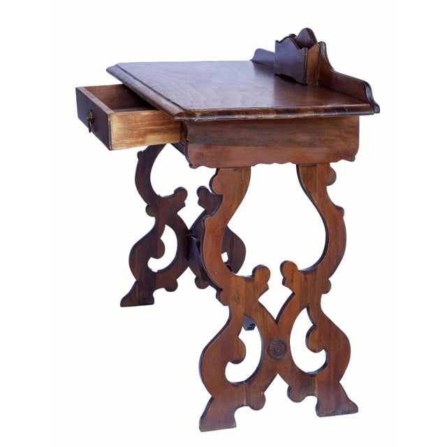 Antique Wooden 1920's Desk With Drawer For Sale In Los Angeles - Image 6 of 12