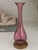 Glass Mid-20th Century Rainbow Art Glass Cranberry Pink Vase With Gilt Base For Sale - Image 7 of 13