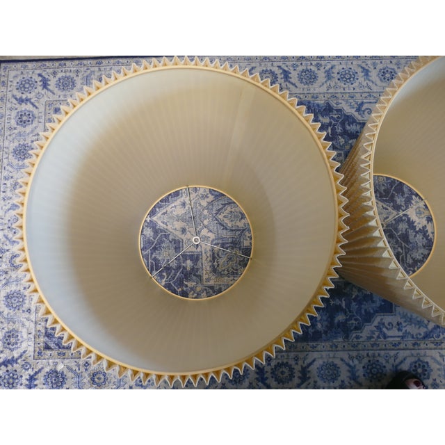 Mid 20th Century Authentic Marbro Monumental Brass Table Lamps With Original Pleated Shades - a Pair For Sale - Image 10 of 18