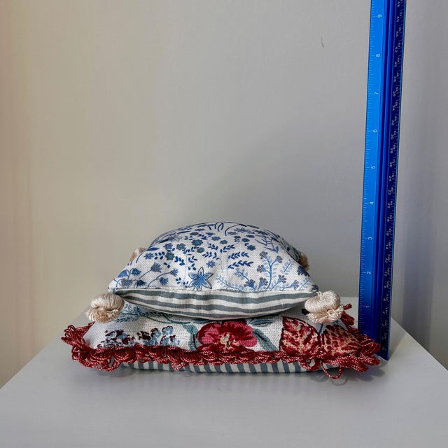 Liberty, Nina Campbell Lavender-Filled Decorative Pillows - Collection of 2 (1 Large, 1 Small) For Sale In Washington DC - Image 6 of 10