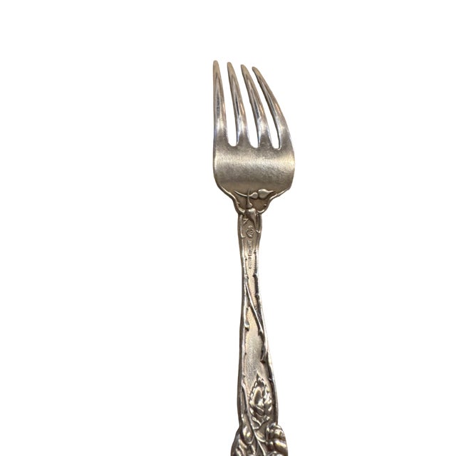Antique Alvin Sterling Silver "Bridal Rose" Dinner Fork. 7.5" Long. Monogram "Ella" For Sale - Image 4 of 4