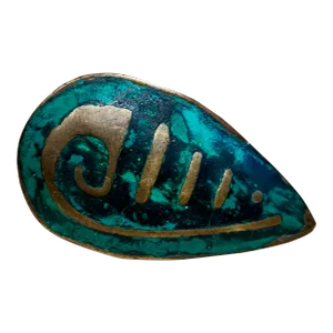 Pepe Mendoza Mayan Revival Teardrop Pull Doorknob Malachite Brass Mexican Modern