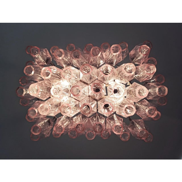 Murano Poliedri Chandelier with Pink Glasses from Carlo Scarpa, 1990s For Sale - Image 18 of 18