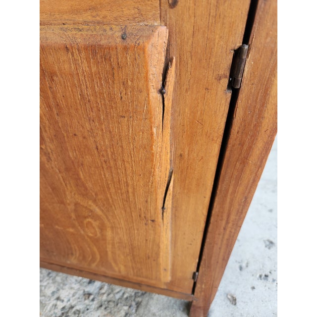 Antique Carved Wood Vanity Dresser With Mirror For Sale - Image 9 of 12