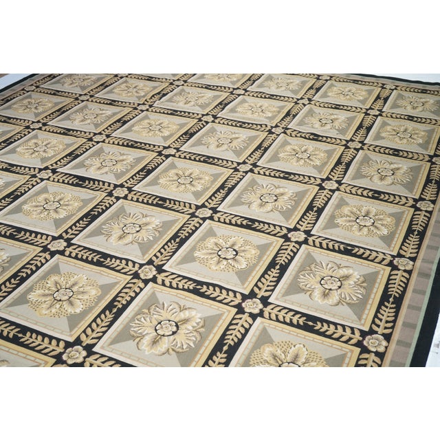 Cream French Aubusson Design Rug 10'0" X 14'0" For Sale - Image 8 of 9