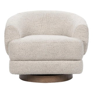 U Back Club Upholstered Swivel Chair For Sale
