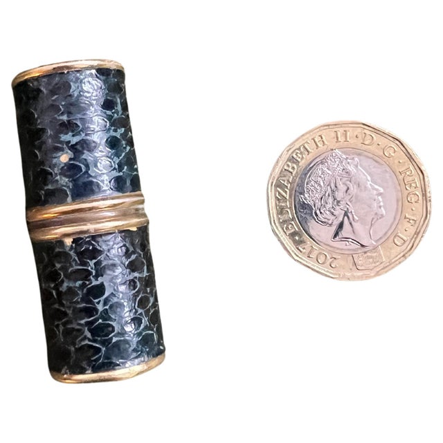 Rare mini Lipstick QUART DE TOUR, France, Vintage Snake Skin Petrol Lighter For Sale - Image 12 of 12