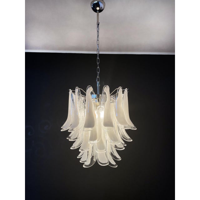 Glass Vintage Italian Murano Chandelier in the style of Mazzega, 1990 For Sale - Image 7 of 18