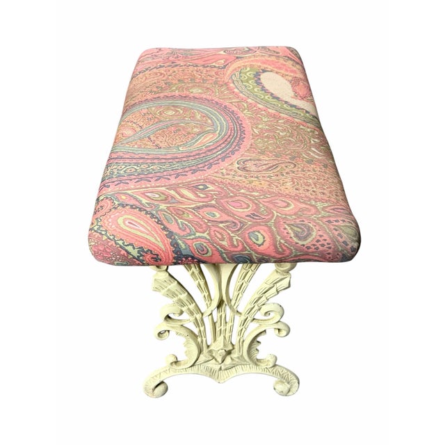 Vintage Art Deco Style Cast Iron Bench For Sale - Image 4 of 7