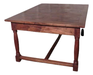 Large French Fruitwood Parquetry Table