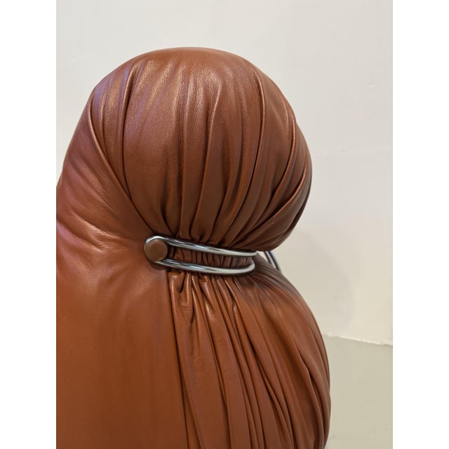 Vintage Italian Soriana Chair in Original Cognac Leather by Afra & Tobia Scarpa for Cassina, 1960s For Sale - Image 11 of 18
