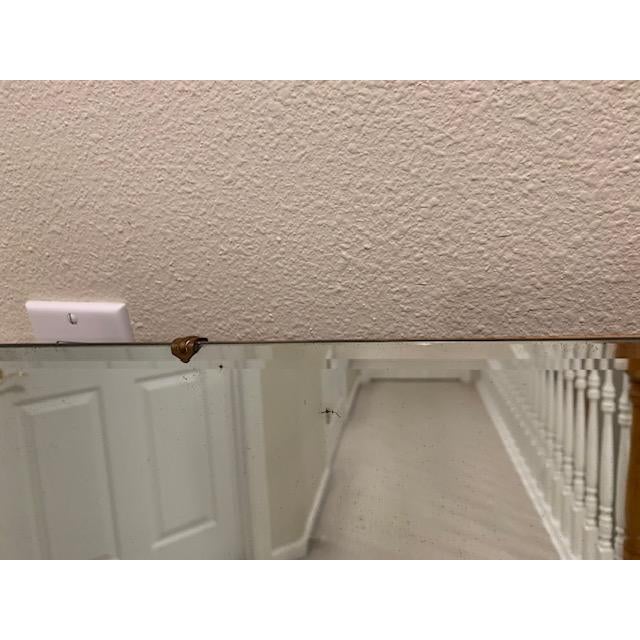 1950s Vintage 1950's Mid Century Modern Wall Mirro Beveled Edges For Sale - Image 5 of 14