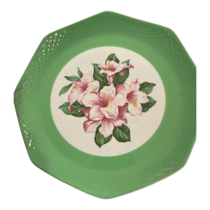 1970s The Greenbrier Green Floral Plate