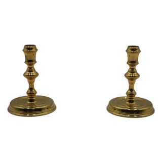 Pair of Virginia Metalcrafters Colonial Williamsburg Brass Candlesticks For Sale