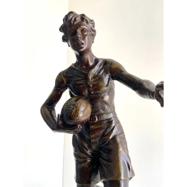 Brown Antique Rugby Sculpture in Regula with Bronze Patina by Guillemin For Sale - Image 8 of 13