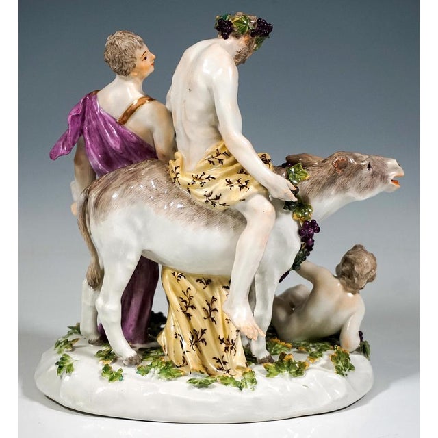 Drunken Silenus on Donkey Bacchant Group by F. E. Meyer for Meissen, 1770s For Sale - Image 4 of 9
