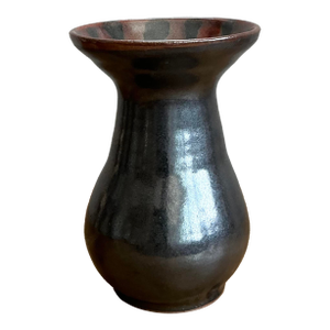 Vintage Original Studio Pottery Striped Rim Vase