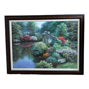 1980s Large Framed Oil Landscape