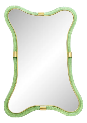 Italian Green Weathered Murano Glass Mirror by Simoeng for Simoeng