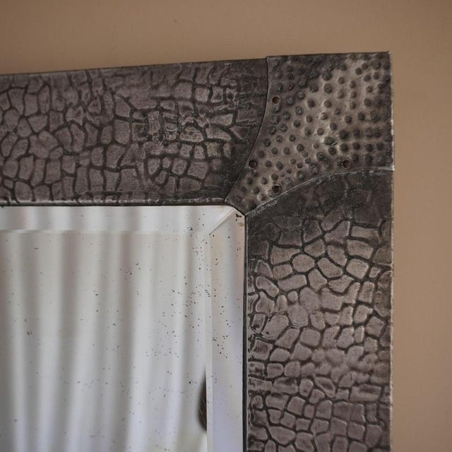 Vintage Embossed Pewter Mirror, in Good conditions.