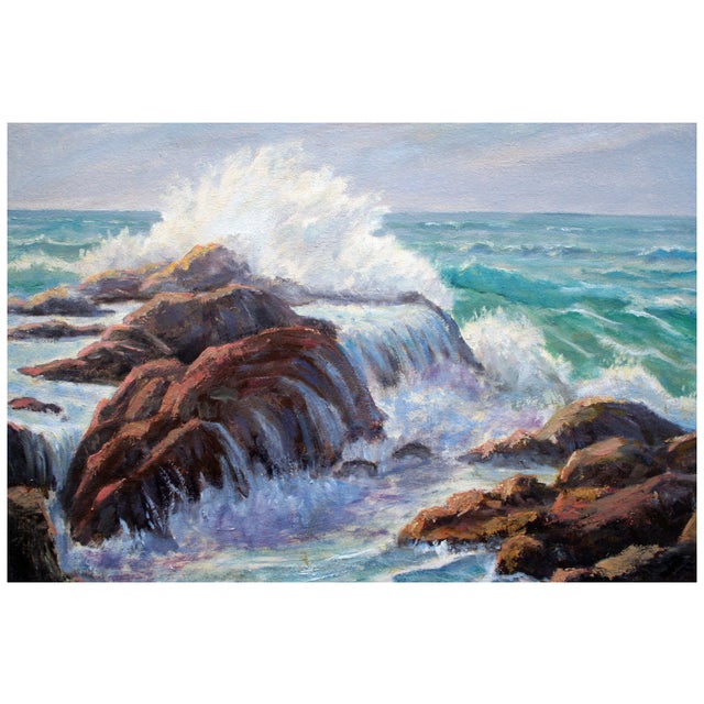 American Crashing Waves - Mid Century California Seascape by Lee Ervast For Sale - Image 3 of 4