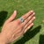 Modern Luxe 1.62ct Turquoise Diamond Toi Et Moi Open Ring in 14k Gold Szie 6 For Sale In New York - Image 6 of 15