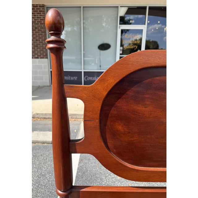 Pair of Vintage Mahogany Twin Bed Frames With Oval Panel Headboards For Sale - Image 10 of 15
