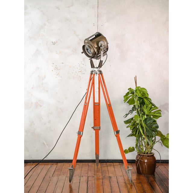 Orange Theater Spotlight Floor Lamp from ADB Belgium, 1960s For Sale - Image 4 of 14