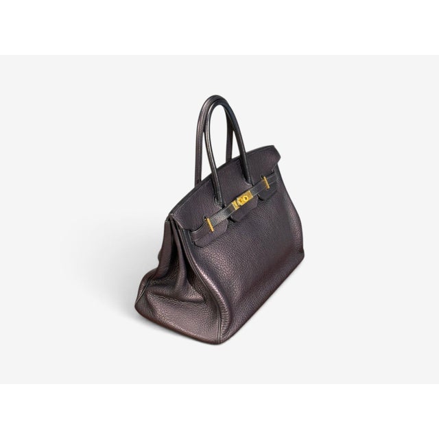 2000 - 2009 Hermès, Birkin Retourne 35, Taurillon Clemence Leather, Gold Hardware, France, 2003 For Sale - Image 5 of 16